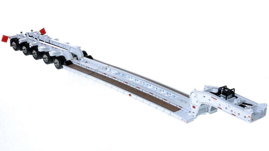 1:50 Scale Diecast Model of Fontaine Magnitude 80 - 100-Ton 5-Axle Step Deck Trailer - White