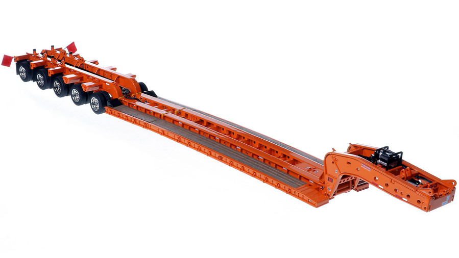 1:50 Scale Diecast Model ofFontaine Magnitude 80 - 100-Ton 5-Axle Step Deck Trailer - Orange 2010