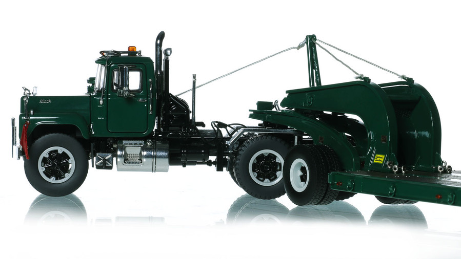 1:50 Scale Diecast Model of Green 6005 Mack R600 with Green 6005 Talbert 60-Ton Cableneck Lowbed with Single-Axle Dolly