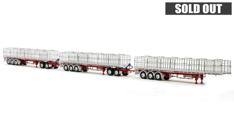 1:50 scale model of Freighter Triple Road Train with Dolly - Dawson Haulage