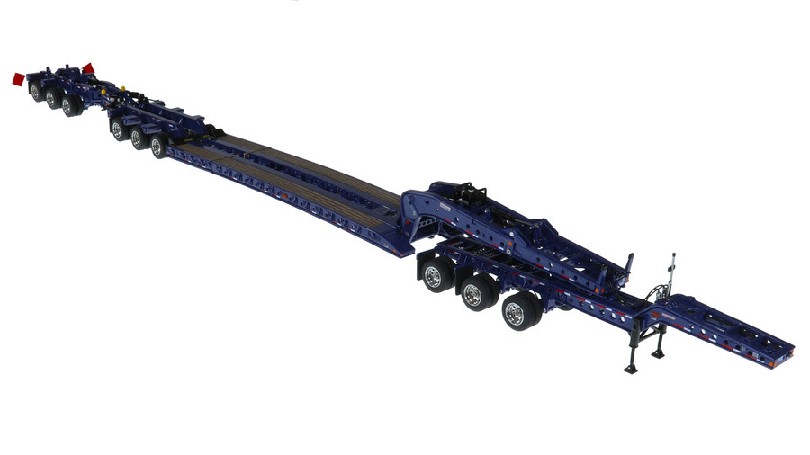 1:50 Scale Diecast Model of Fontaine Magnitude 80 - 3x3x3 Flat Level Deck Trailer - Metallic Blue