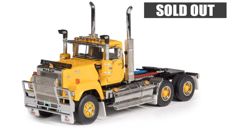 1:50 Scale Diecast Model of Mack Superliner Day Cab Series 1 - Yellow over Black