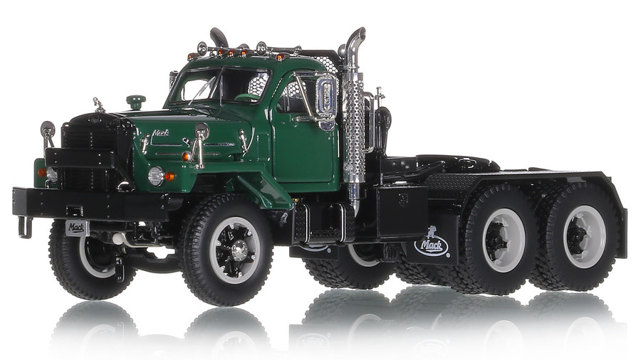 1:50 scale diecast model of Mack B-81 Tandem Axle Tractor - Green 6005 over Black