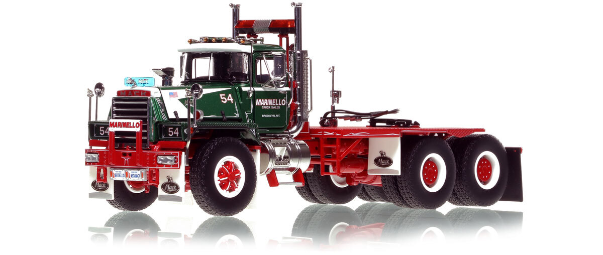 1:50 scale diecast model of  Marinello Truck Sales 1990 Mack RD822SX - Mega Mack