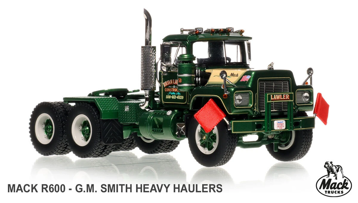 1:50 Scale Diecast Model of Brian Lawler Construction 1985 Mack RD688SX Tandem Axle Tractor