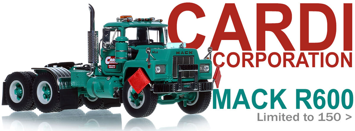 1:50 scale diecast model of Cardi Corporation Mack R600 Tandem Axle Tractor