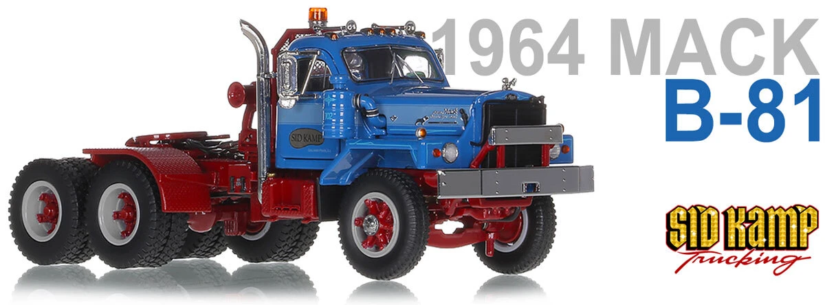 1:50 scale diecast model of Sid Kamp Trucking Mack B-81 Tractor by Heavy Haul Replicas