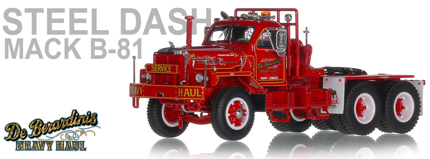 1:50 Scale Model of DeBerardinis Heavy Haul Mack B-81 Tandem Axle Tractor by Heavy Haul Replicas