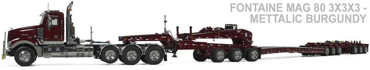 Trailer for 1:50 Scale Diecast Model of Mack Titan Tri-axle Tractor - Metallic Burgundy over Black