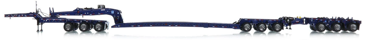1:50 Scale Diecast Model of Fontaine Magnitude 80 - 3x3x3 Flat Level Deck Trailer - Metallic Blue