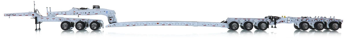 1:50 Scale Diecast Model of Fontaine Magnitude 80 - 3x3x3 Flat Level Deck Trailer - White
