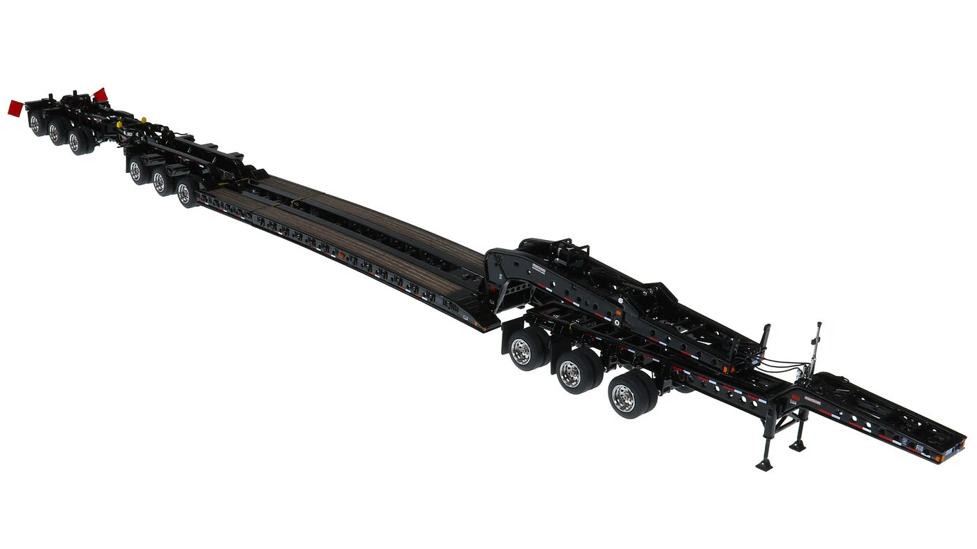 1:50 Scale Diecast Model of Fontaine Magnitude 80 - 3x3x3 Flat Level Deck Trailer - Black