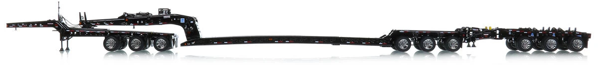 1:50 Scale Diecast Model of Fontaine Magnitude 80 - 3x3x3 Flat Level Deck Trailer - Black