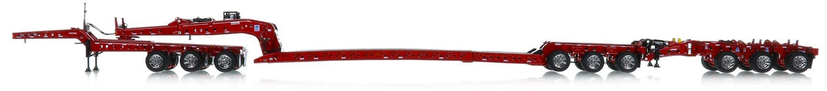 1:50 Scale Diecast Model of Fontaine Magnitude 80 - 3x3x3 Flat Level Deck Trailer - Viper Red