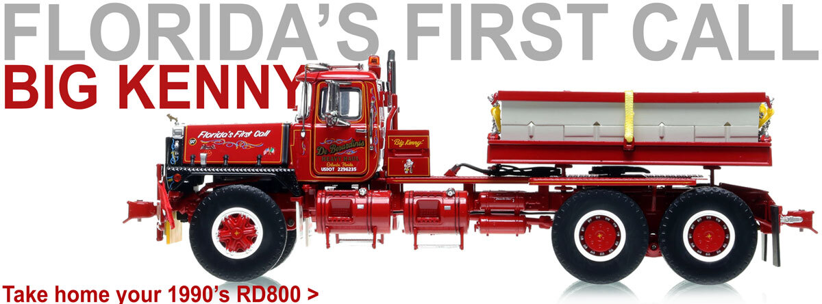 1:50 scale diecast replica of DeBerardinis Heavy Haul 1990 Mack RD800 - Big Kenny