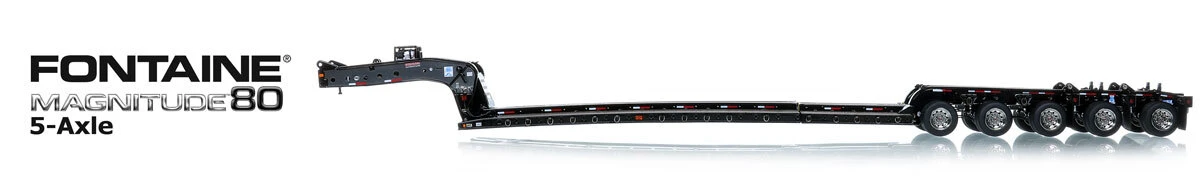 1:50 scale fully functional diecast model of Fontaine Magnitude 80 100 Ton 5-Axle trailer by Heavy Haul Replicas