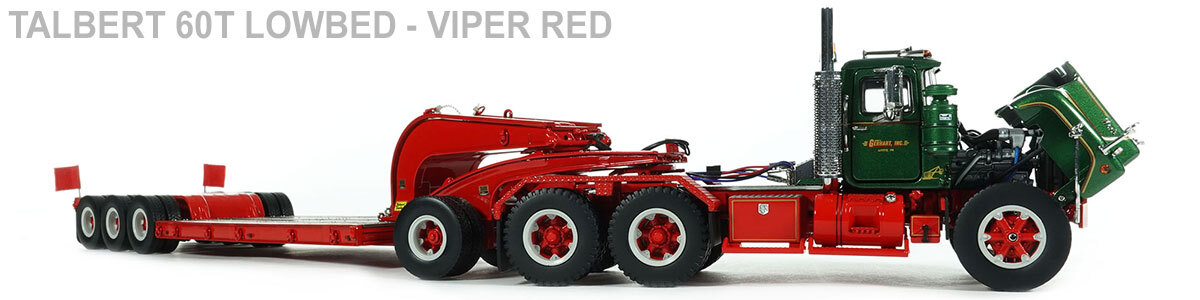 1960s Talbert 60-Ton Cableneck Lowbed with Single-Axle Dolly - Viper Red