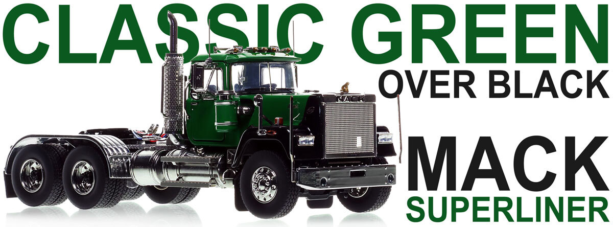 Mack Superliner Tandem Axle Tractor - Green over Black