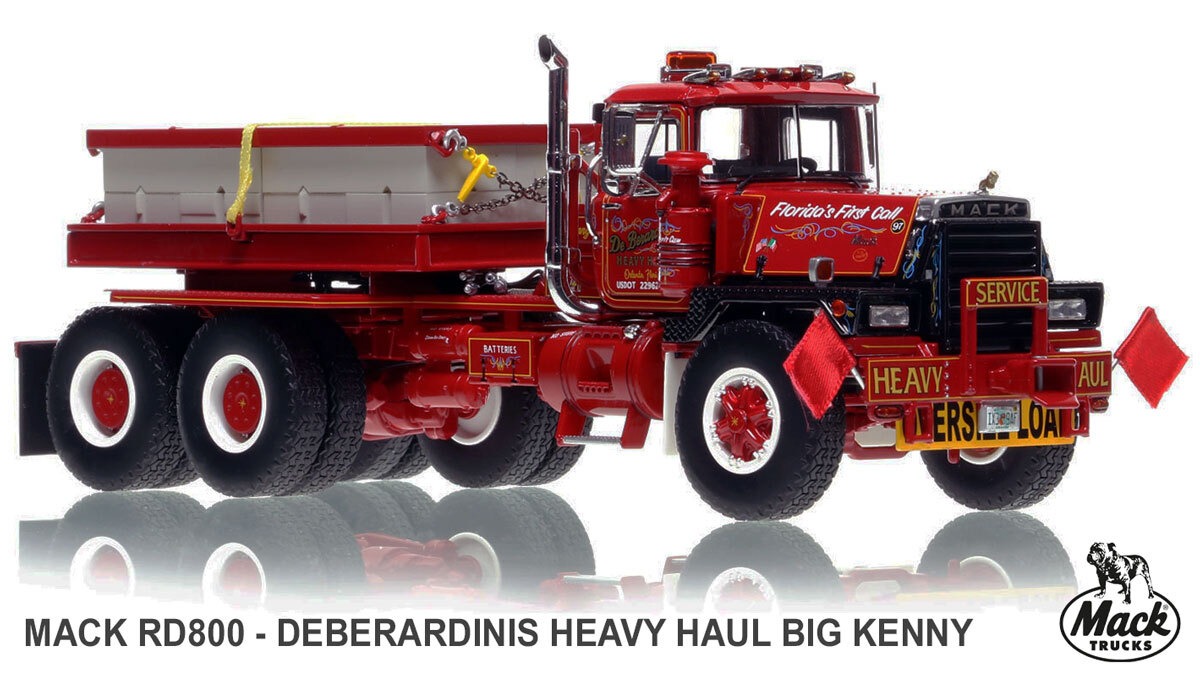 1:50 Scale diecast model of DeBerardinis Heavy Haul 1990 Mack RD800 - Big Kenny