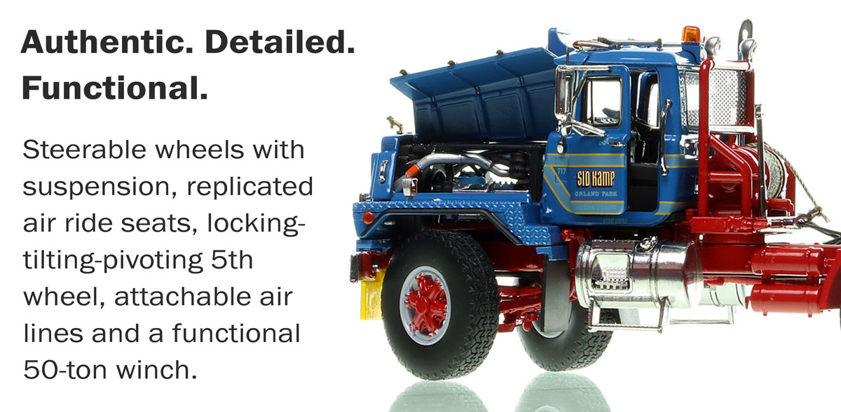 Functionality of the 1:50 scale Sid Kamp Trucking Mack RD800 Tandem Axle Tractor