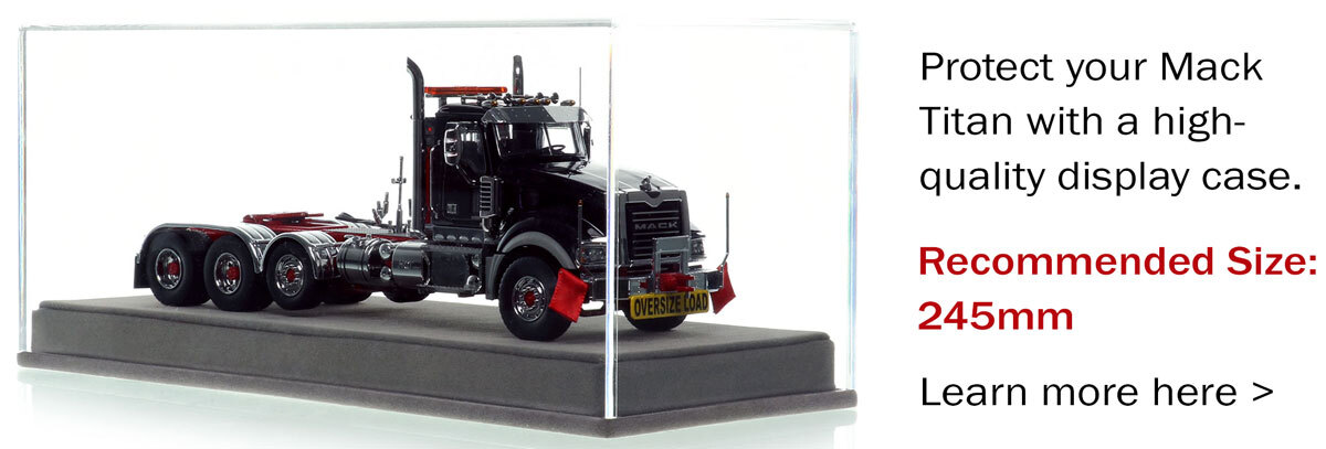 Display Case for Mack Titan Tri-axle Tractor - Black over Red
