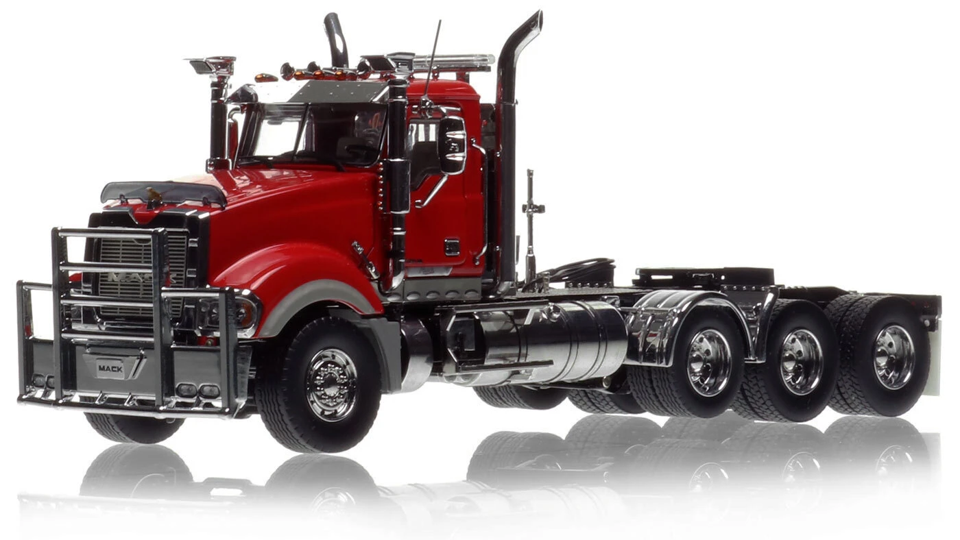 1:50 Scale Diecast Model of Mack Titan Tri-axle Tractor - DHH Red over Black