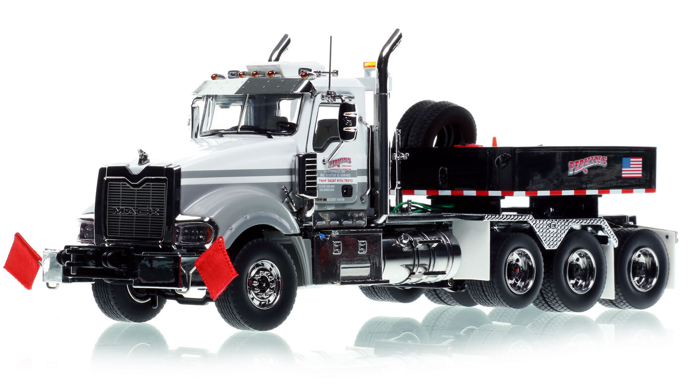 1:50 Scale Diecast Model of Perkins Specialized Transportation Contracting Mack Titan Tri-Axle Tractor