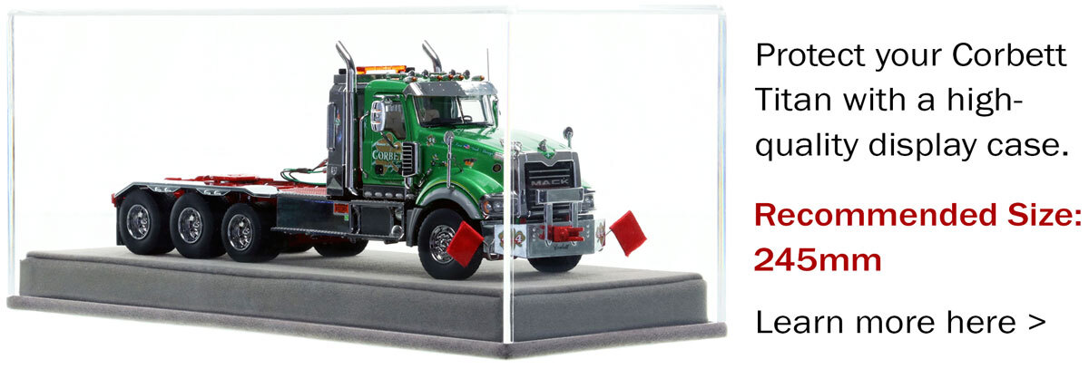 Display Case for 1:50 Scaloe Diecast Model of Thomas F. Corbett 2011 Mack Titan Tri-axle Tractor