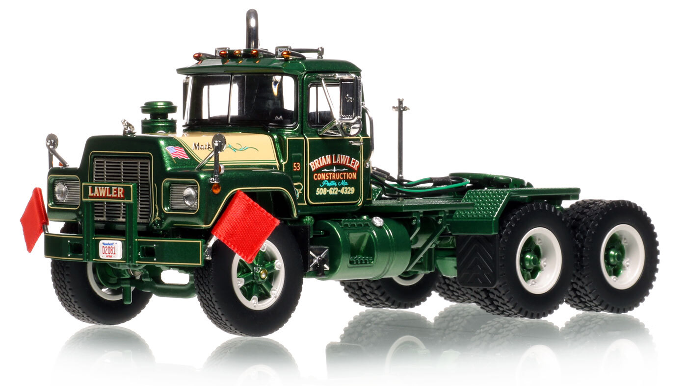 1:50 Scale Diecast Model of Brian Lawler Construction 1985 Mack RD688SX Tandem Axle Tractor