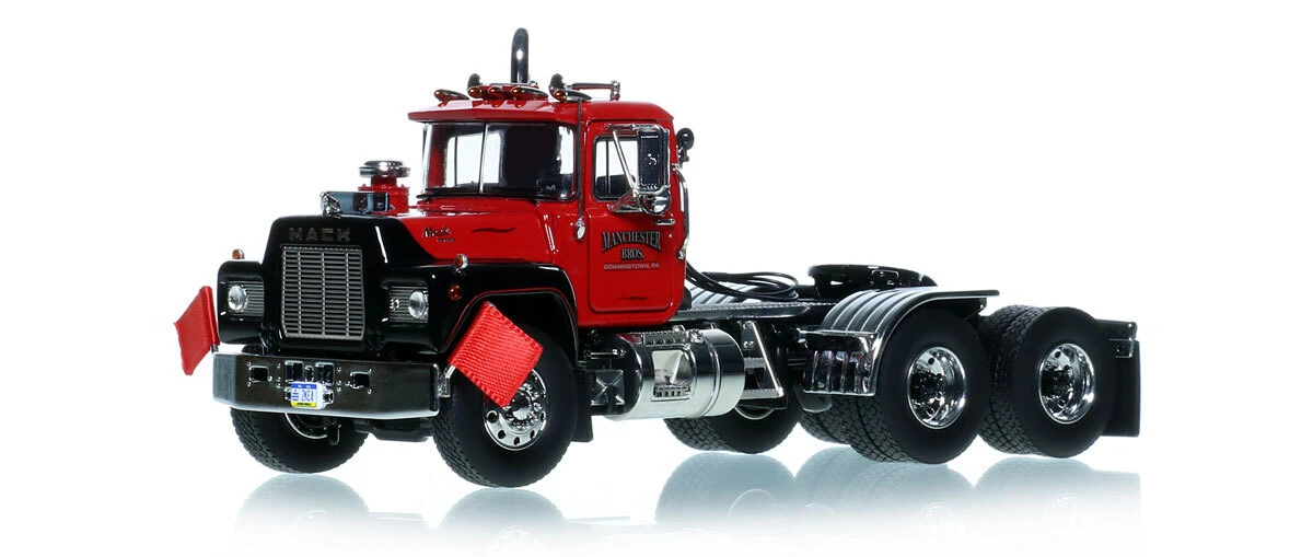 1:50 scale diecast model of Manchester Bros. 1989 Mack R688ST Tandem Axle Tractor