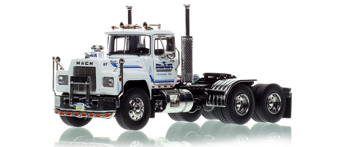1:50 scale diecast model of Brian Blair 1987 Mack R600 tandem axle tractor