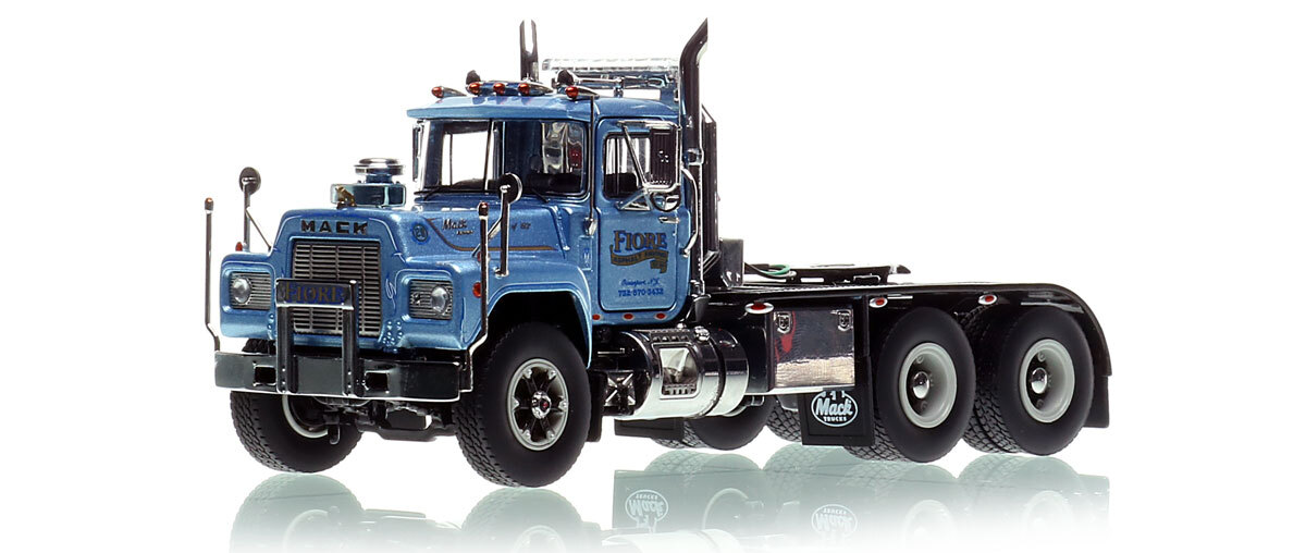 1:50 scale diecast model of  Fiore Asphalt Paving 1987 Mack R686ST tandem axle tractor