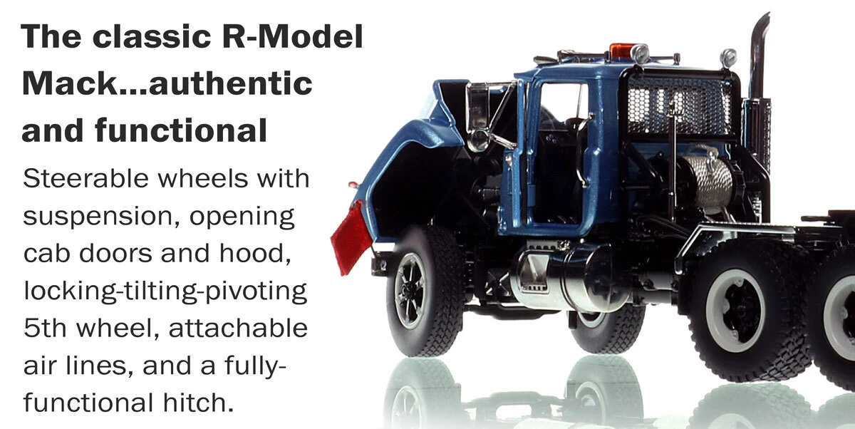functionality of Mack R600 Tandem Axle Tractor - Metallic Light Blue