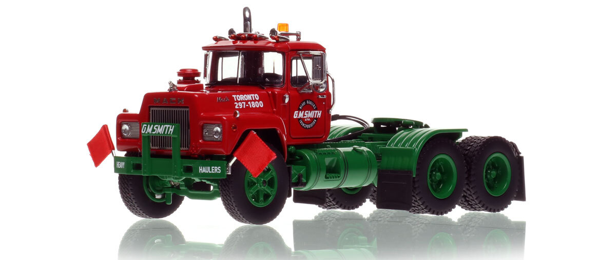 1:50 scale diecast model of G.M. Smith Mack R600 Tandem Axle Tractor