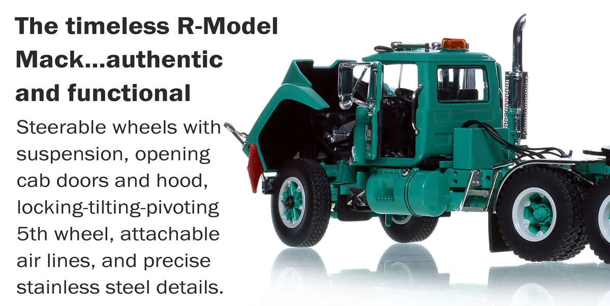 Functions of 1:50 Scale Model of Cardi Corporation Mack R600 Tandem Axle Tractor