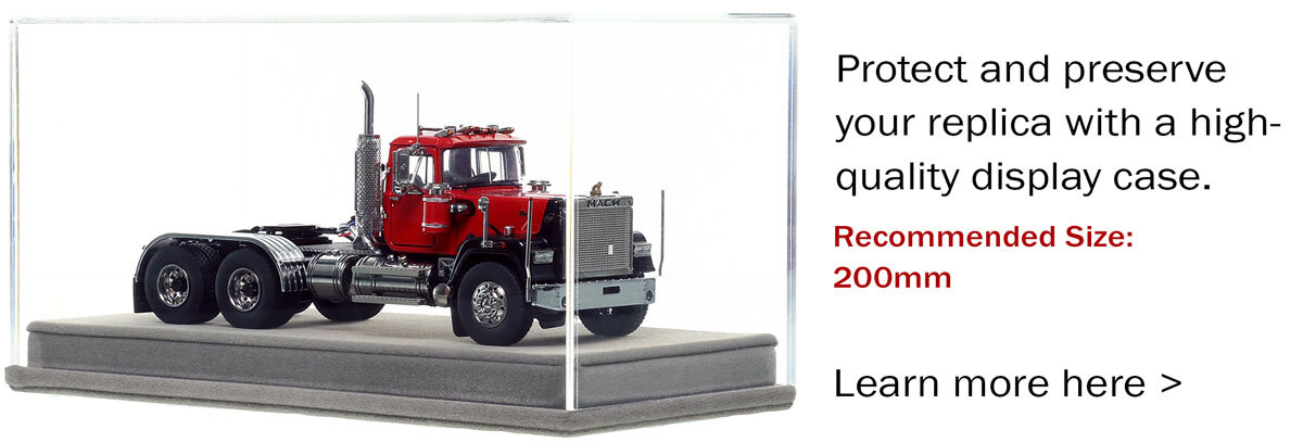 Display Case for Mack Superliner Tandem Axle Tractor - Red over Black