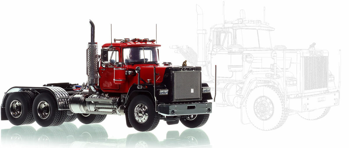 Mack Superliner Tandem Axle Tractor - Red over Black