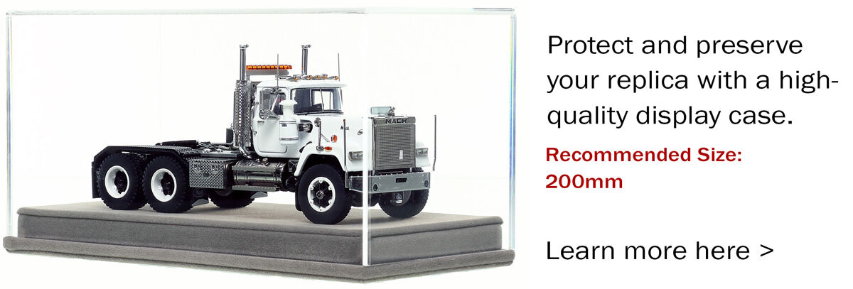 Display Case for  Mack Superliner Heavy Spec Tandem Axle Tractor - White over Black
