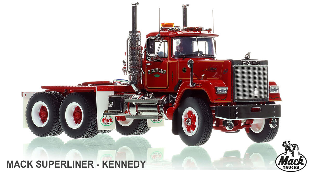 1:50 scale diecast model of Kennedy 1989 Mack Superliner Tandem Axle Tractor
