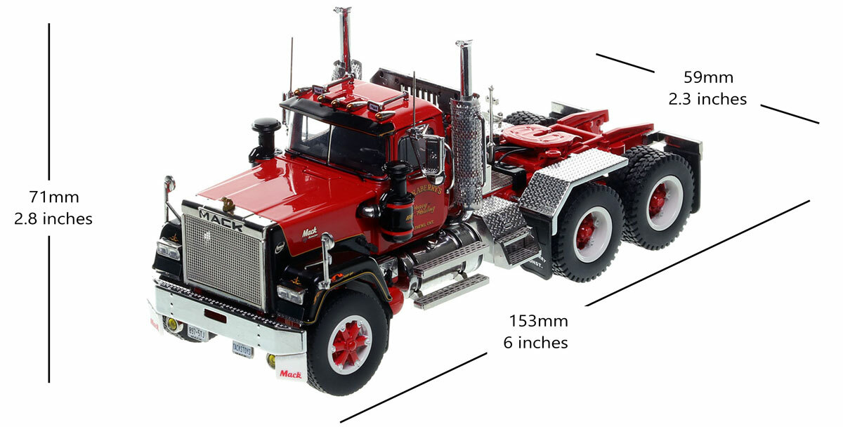 Tackaberry's Heavy Hauling 1987 Mack Superliner Tandem Axle Tractor Dimensions