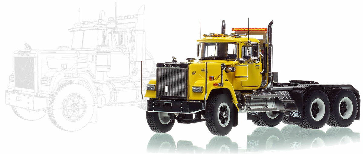 Mack Superliner Heavy Spec Tandem Axle Tractor - Yellow over Black