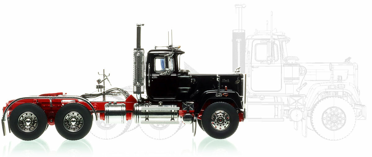 Mack Superliner Tandem Axle Tractor - Black over Red