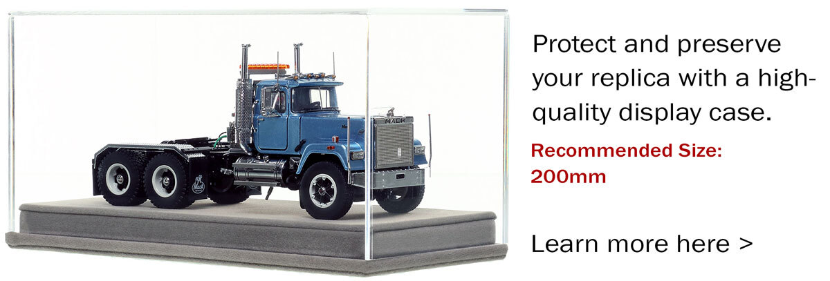 Display Case for Mack Superliner Heavy Spec Tandem Axle Tractor - Metallic Light Blue