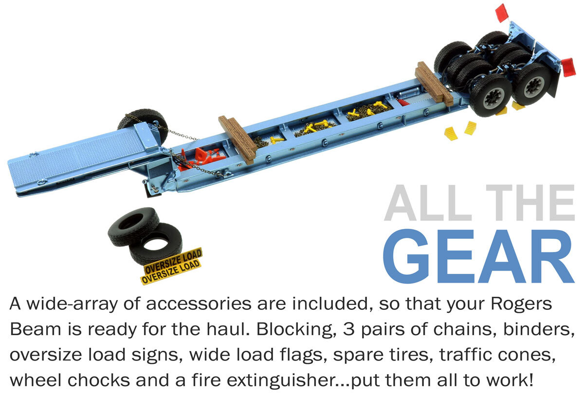 Accessories for 1950s Rogers 90-Ton Beam Trailer - Metallic Light Blue