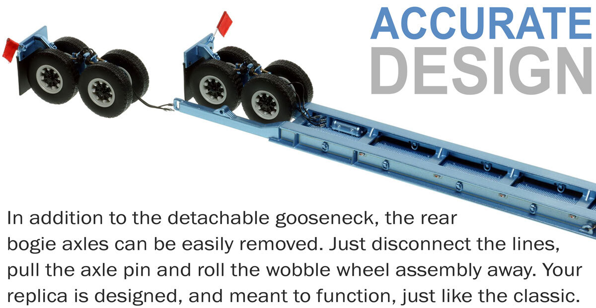 More Functionality of 1950s Rogers 90-Ton Beam Trailer - Metallic Light Blue