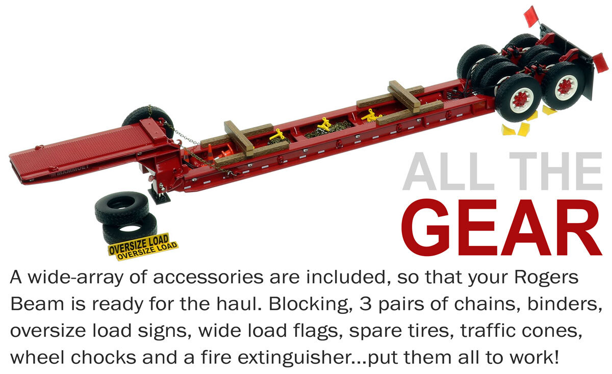 Accessories of 1:50 scale 1950s Rogers 90-Ton Beam Trailer - Mammoet