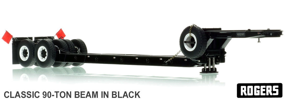1:50 Scale Model of 1950s Rogers 90-Ton Beam Trailer - Black