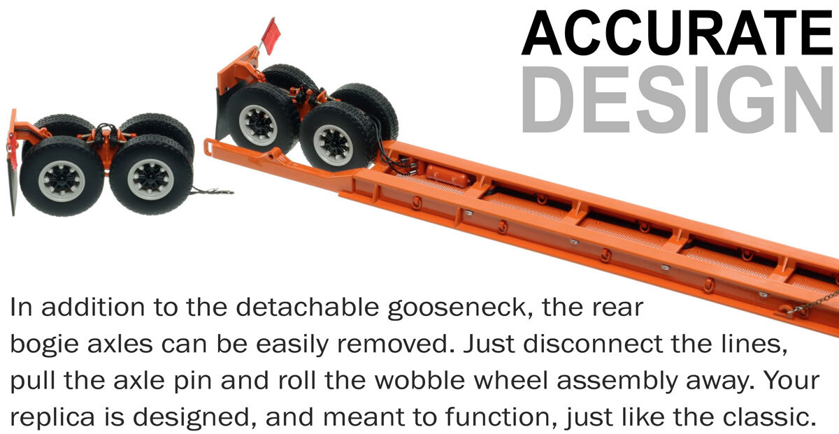 More Functionality of 1950s Rogers 90-Ton Beam Trailer - Orange