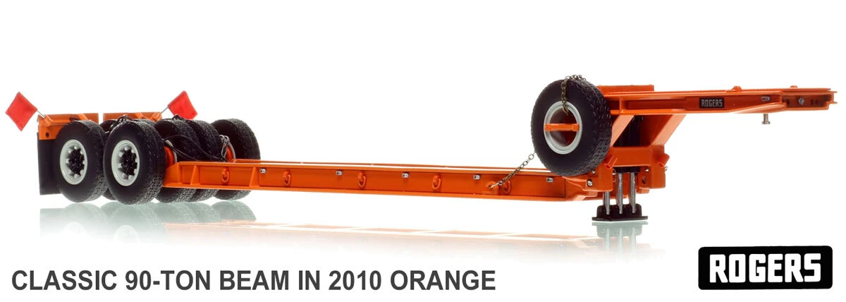 1:50 Scale Model of 1950s Rogers 90-Ton Beam Trailer - Orange 2010
