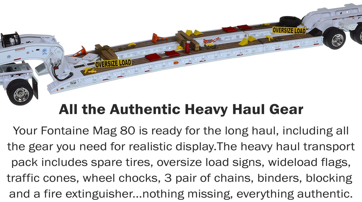 Accessories for 1:50 Scale Diecast Model of Fontaine Magnitude 80 - 3x3x3 Flat Level Deck Trailer
